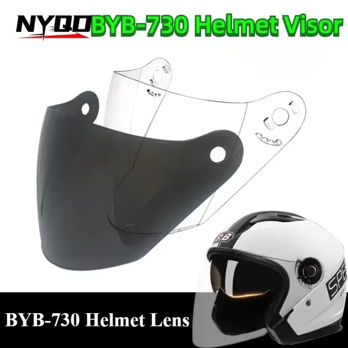 BYB 730 casque visière et support Base pare-brise crème solaire masque Moto Scooter demi-casque lentille accessoire