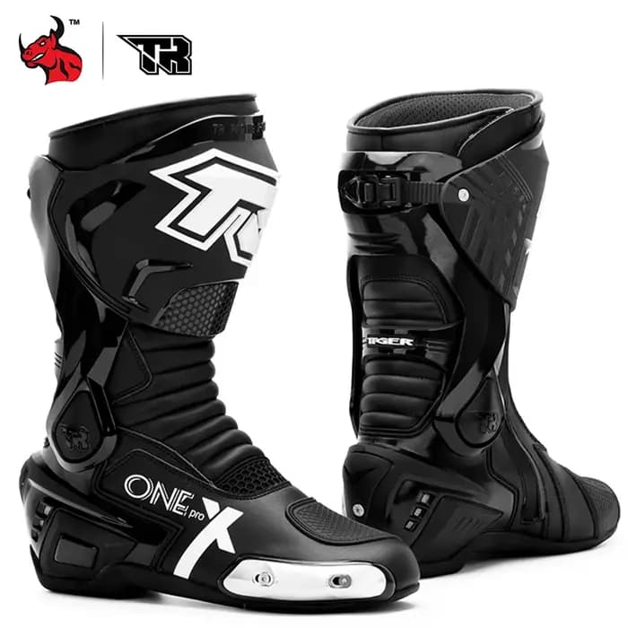 Bottes de moto imperméables pour hommes et femmes, en cuir véritable, pour Adventure Touring, protec