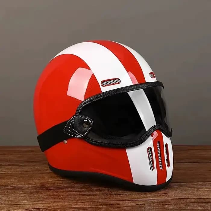 Casque de moto rétro intégral