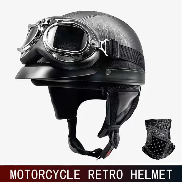 Casque de moto rétro, demi-casque
