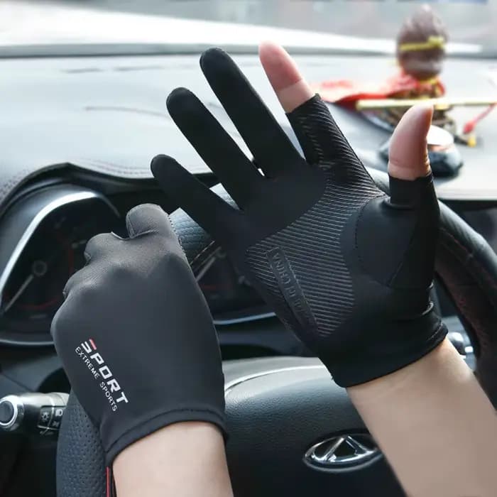 Gants de course de moto en soie glacée pour hommes et femmes