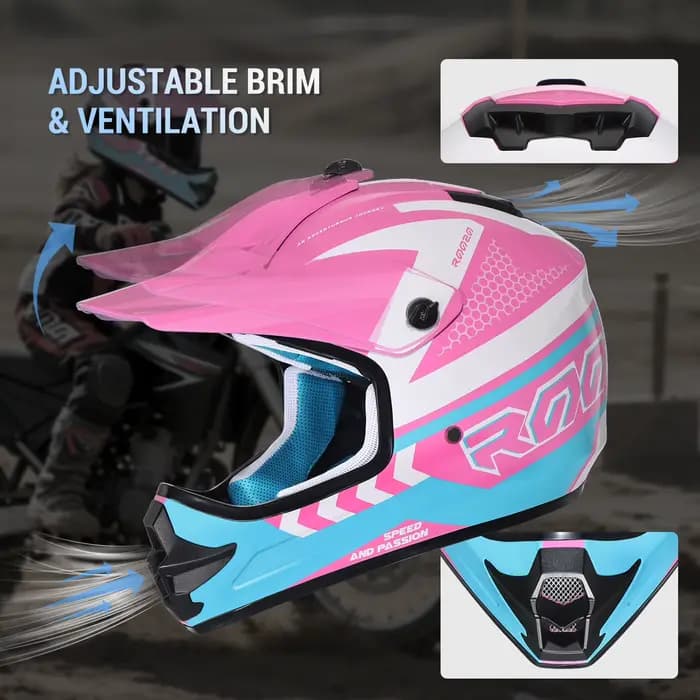 Casques de moto pour enfants Casque intégral pour jeunes Atv Road Cross