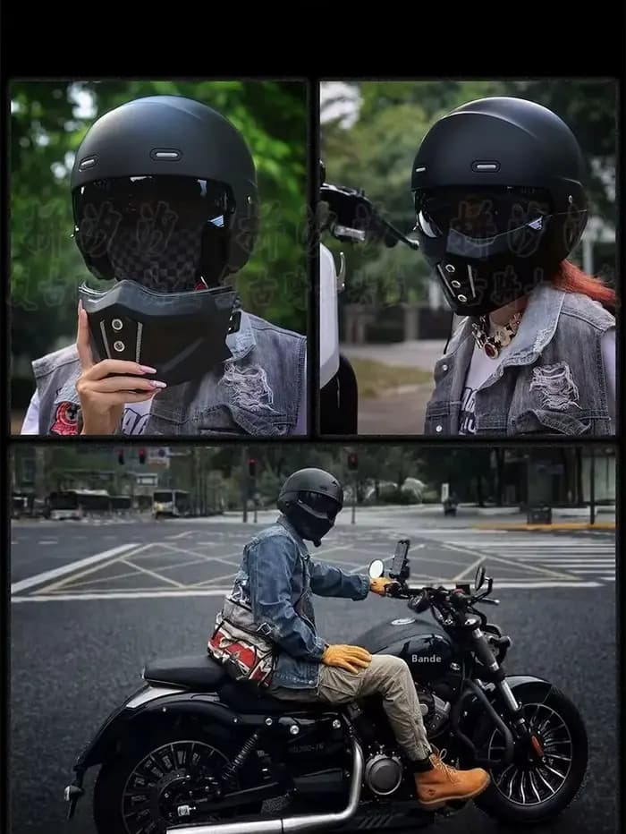 Casque de Moto rétro Vintage Cascos Para
