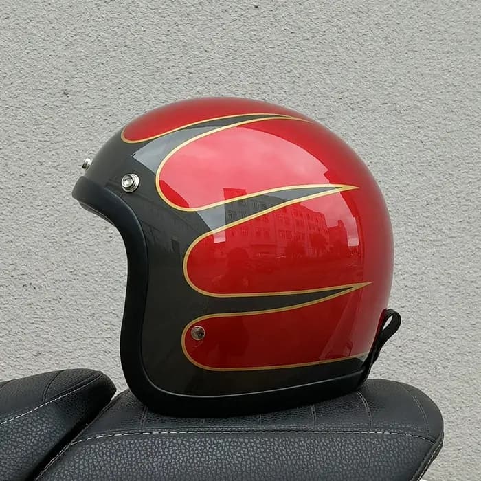 Casque de moto vintage TT&COCASCOS Cafe Racer 3/4 500TX, casque de moto léger pour scooter, capacete