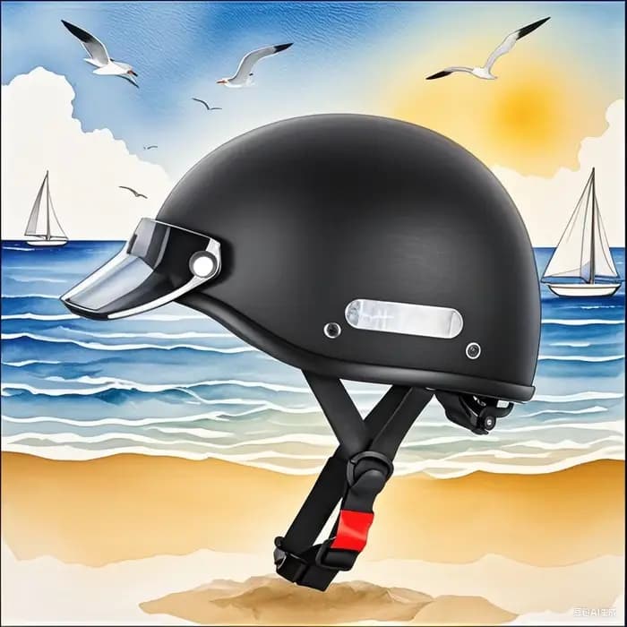 Casque de moto vintage Demi-casque Cruiser pour hommes