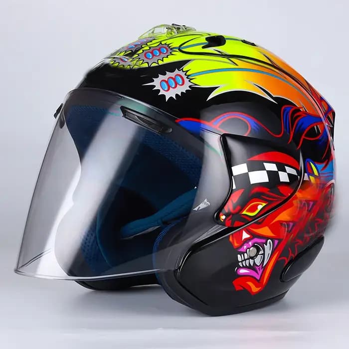 Casque de moto de course à visage ouvert pour femmes et hommes