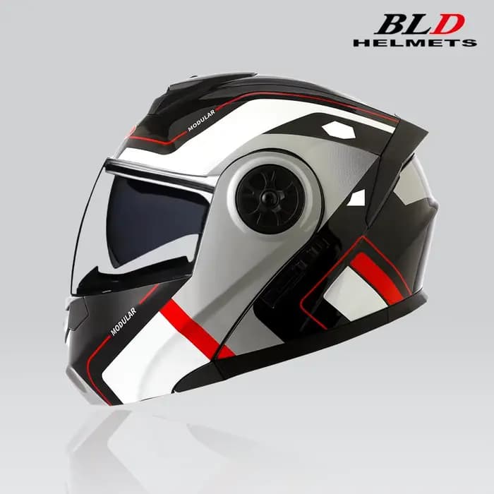 BLD nouveauté haute qualité hommes femmes moto course casque rabattable matériau ABS modulaire double lentille