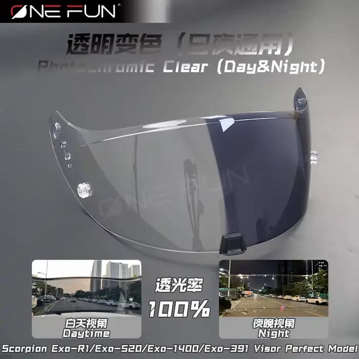Visière de casque intégral photochromique R420 pour SCORPION
