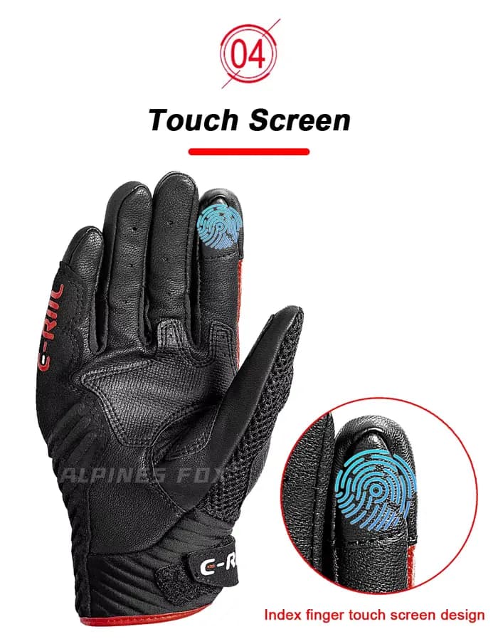 Gants de moto d'été en cuir respirant pour Motocross