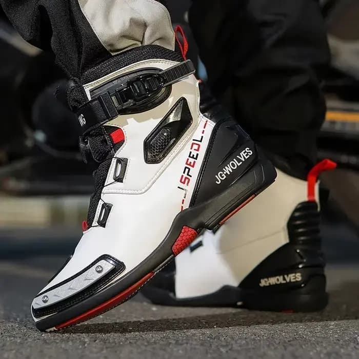 Bottes de moto en cuir pour hommes
