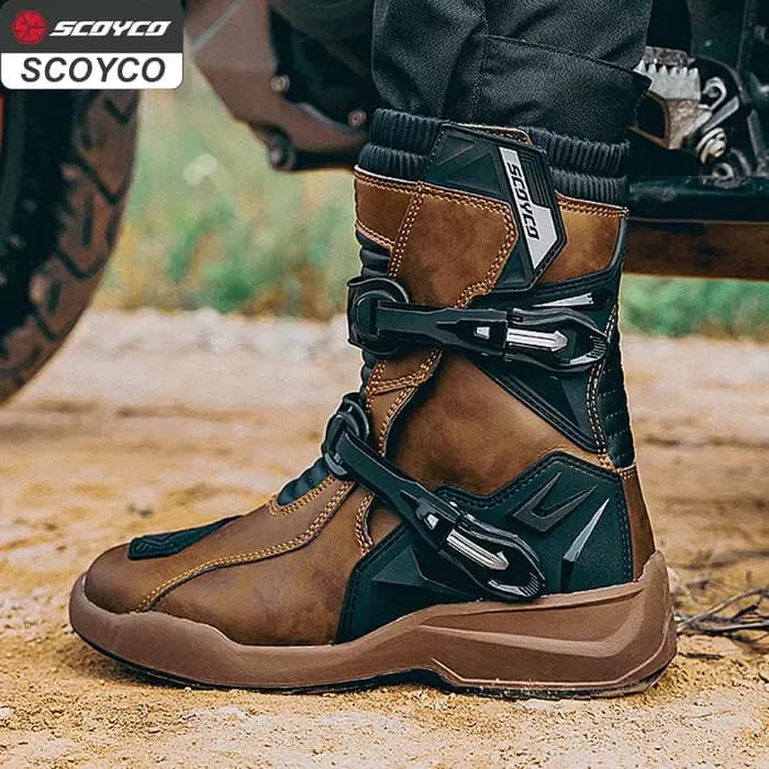 Bottes de Protection de Moto en Cuir TPU pour Homme