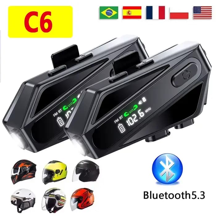 Interphone Bluetooth pour casque de moto C6