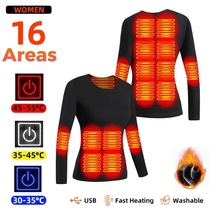 KEMIMOTO sous-vêtements chauffants costumes 28 zones de chauffage USB hiver thermique chaud coton pantalon hommes femmes pour plein air moto ski