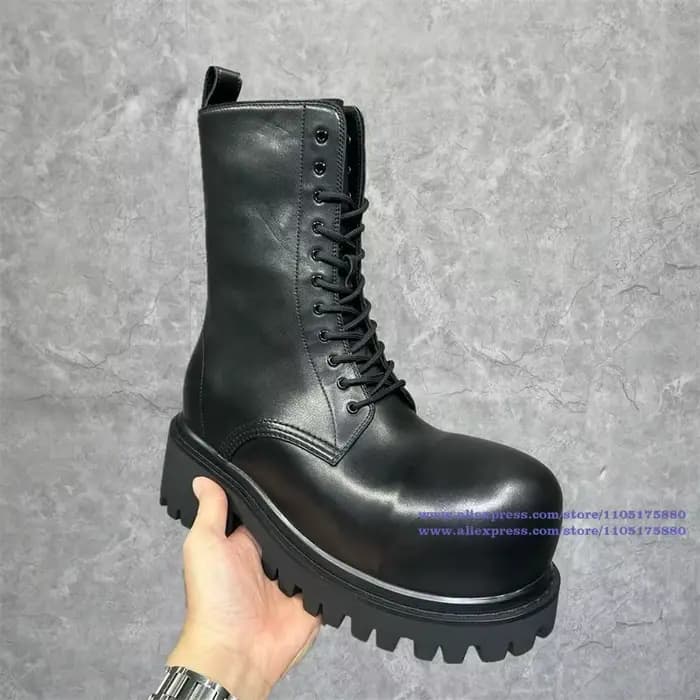 Bottes de moto en Denim noir pour hommes