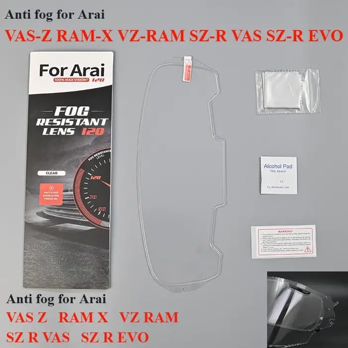 VZ RAM Anti-buée autocollant pour Arai VAS-Z RAM-X VZ-RAM SZ-R VAS SZ-R EVO Moto casque lentille visière bouclier Casco