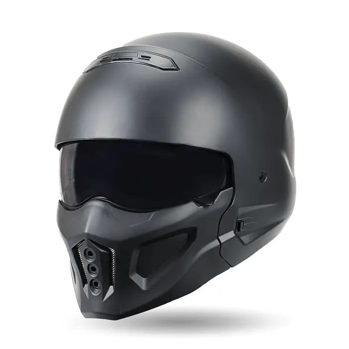 Casque de moto intégral Scorpion noir brillant robuste avec coque solide conçu pour l'utilisation de sports extrêmes de motocross Freestyle