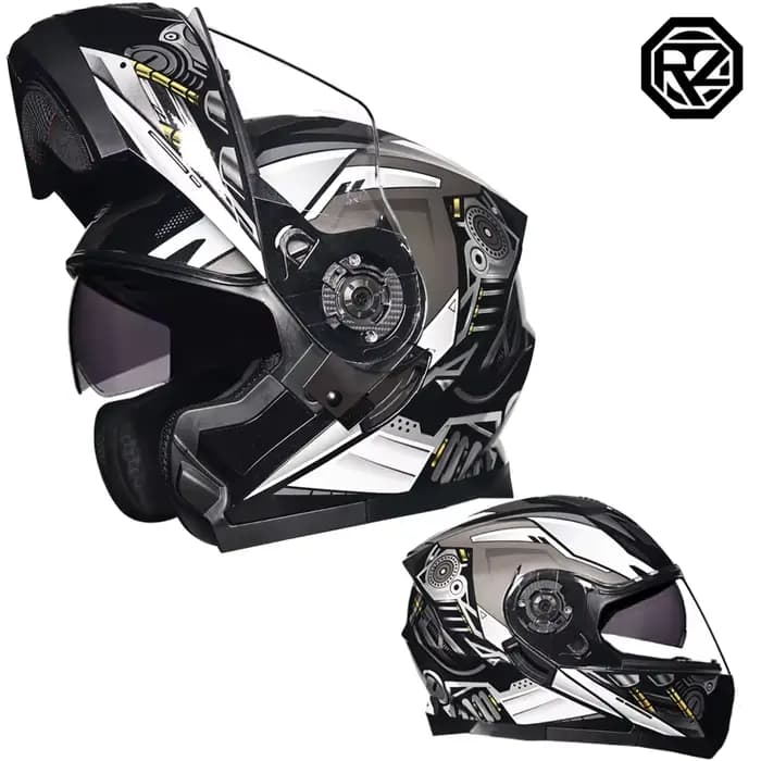 Casque de moto à double lentille