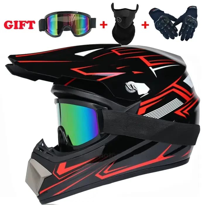 Casque de moto casque tout-terrain vélo descente AM DH casque croisé Capacete Motocross Casco envoyer 3 cadeau homme enfants Motocross
