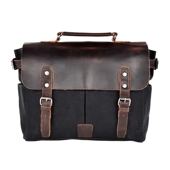 Sac latéral de moto Vintage en toile cirée
