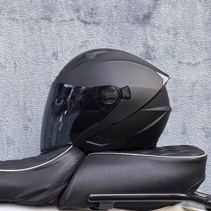 Demi-casque de moto tout-terrain gris mat pour hommes et femmes