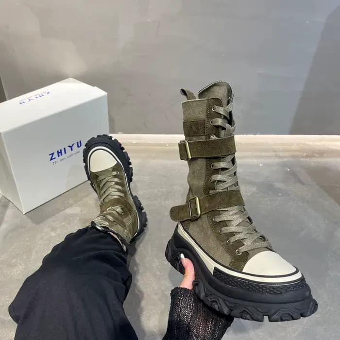 Bottes courtes en cuir nubuck pour femme