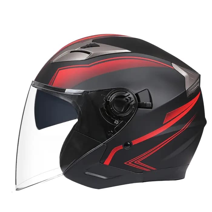 Casques de moto pour hommes casque de moto DOT approuvé visage ouvert Double lentille casque Vintage