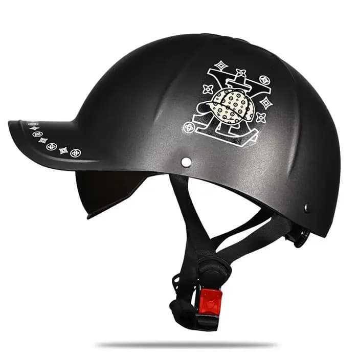 Demi-casque de moto rétro unisexe