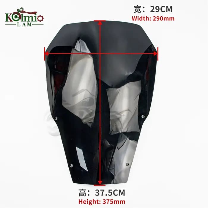 Pare-brise de moto 38cm adapté pour Yamaha 2004 - 2016 XT660R XT660 R XT 660R 2005 2006 2007 2008 2009