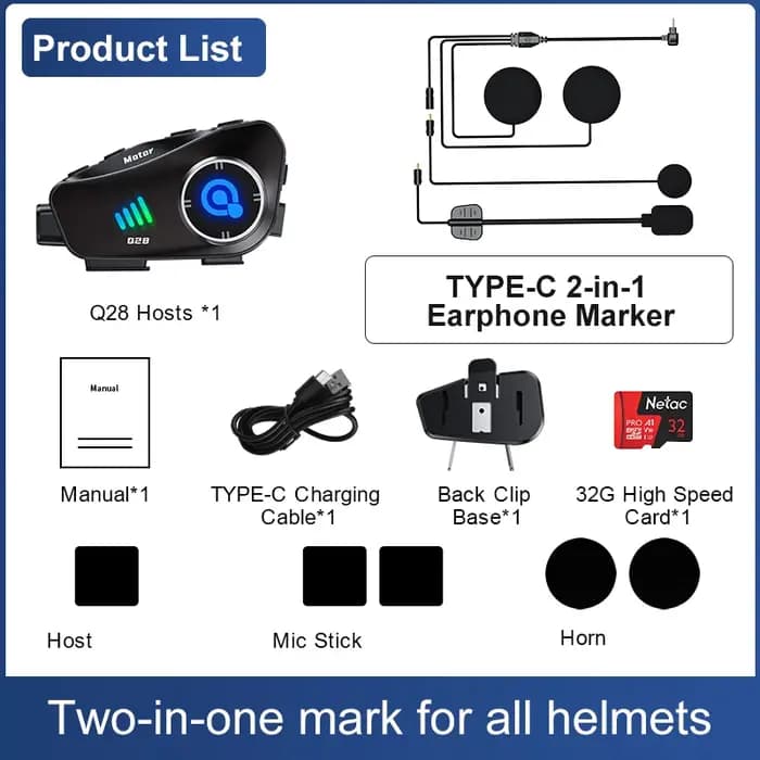 Casque de moto avec caméra DVR/caméra embarquée 1080P