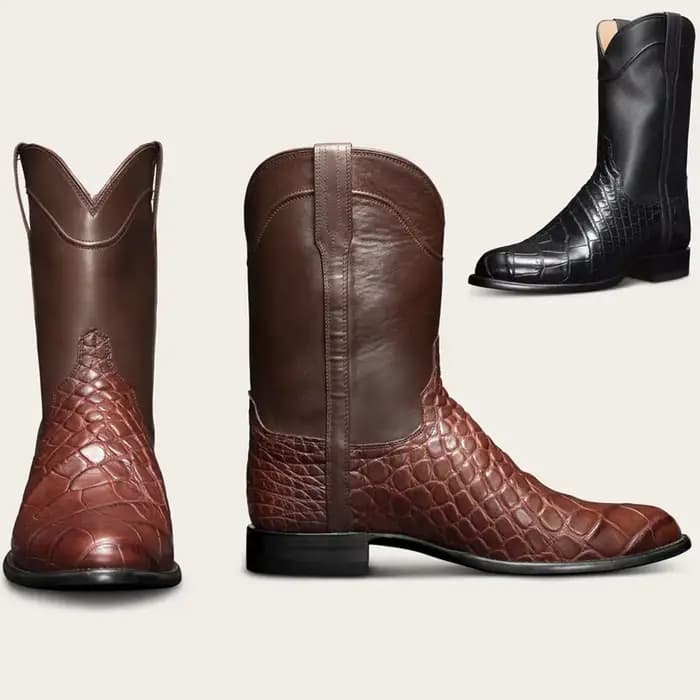Hommes bottes mi-mollet Western Cowboy moto