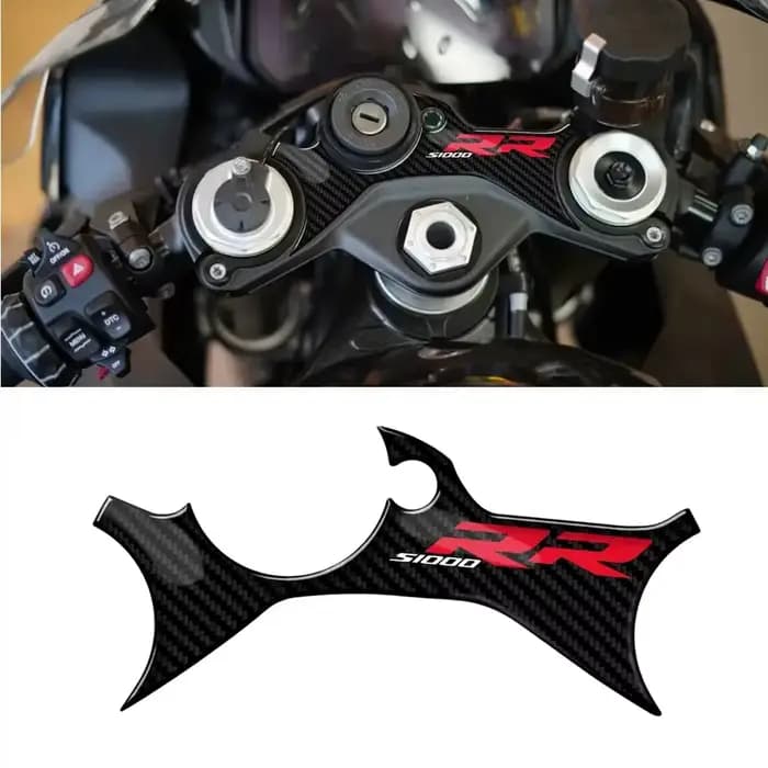 Nouveau M1000RR moto 3D fibre de carbone fourche supérieure joug protecteur autocollant pour BMW S10