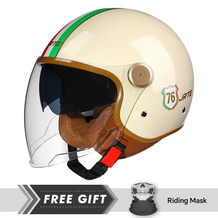 Casque Jet rétro Daul lentille DOT casques de Moto visage ouvert hommes femmes 3/4 demi-casque