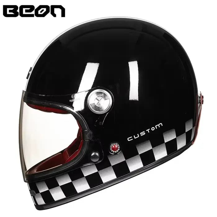 Casque de Moto Rétro Bouvriers en Fibre de Verre