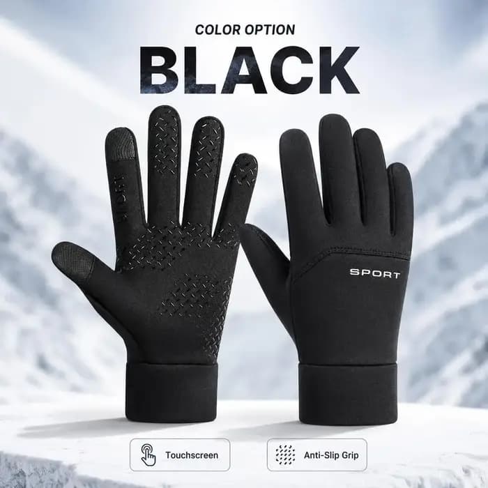 Gants de cyclisme chauds d'hiver SPORT avec fonction tactile
