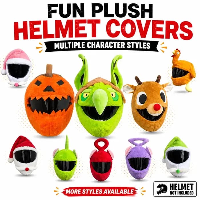Housse de casque en peluche, personnage amusant, pour casque de moto intégral, housse décorative pour costume, accessoires de conduite
