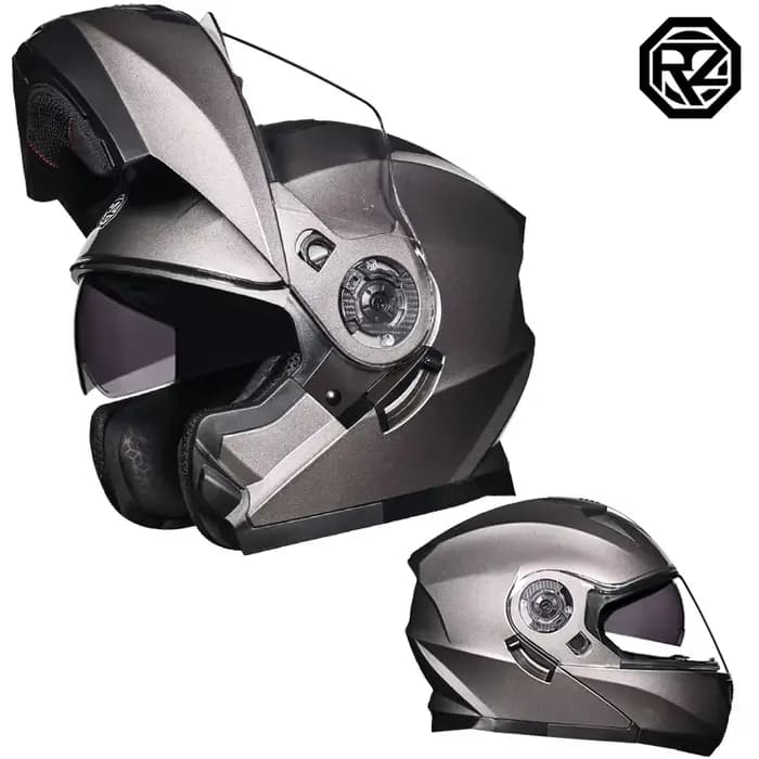 Casque de moto à double lentille, section transversale, casque de sécurité, casque à rabat modulaire