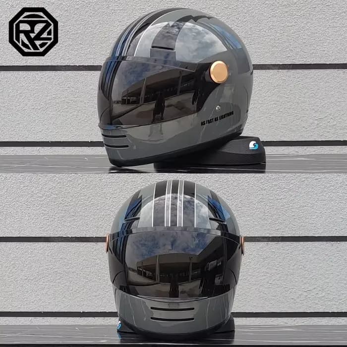 Casque de moto ORZ, casque intégral rétro pour moto