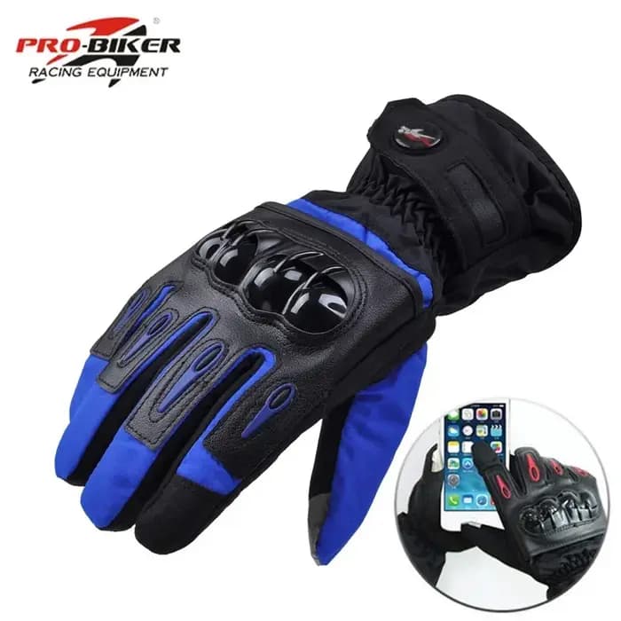 Gants de course de Moto imperméables coupe-vent hiver chaud en cuir cyclisme vélo résistant au froid