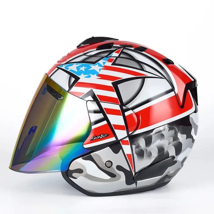 Étoile de mer deuxième génération demi Casque visage ouvert course Moto