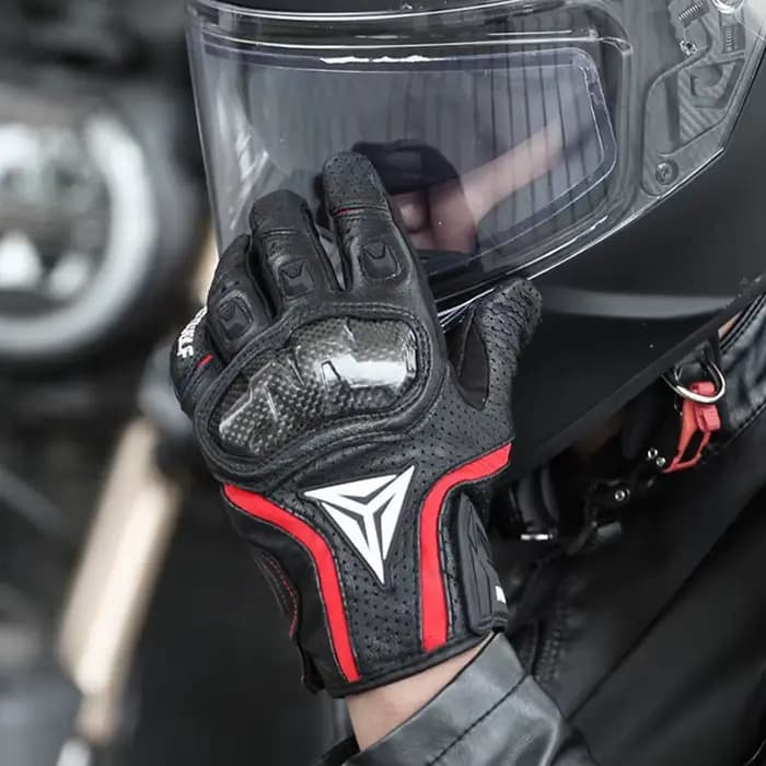 Gants de course de moto en cuir pour hommes