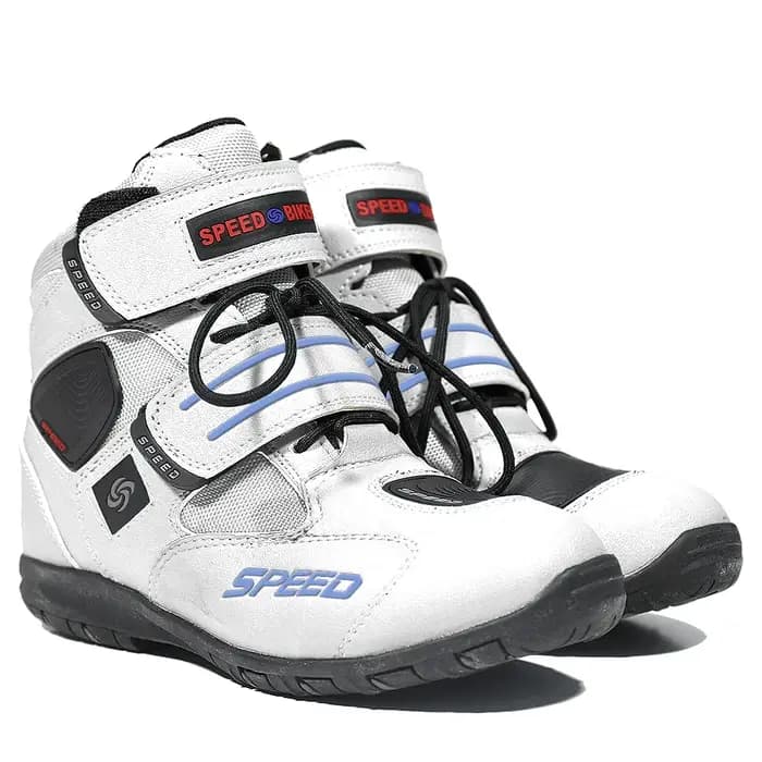 Bottes de course de motocross tout-terrain pour hommes, chaussures d'équitation de moto, cuir microcarence, bottes de moto