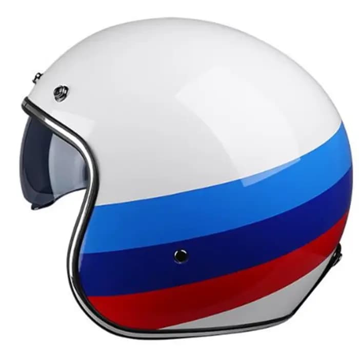 Casque de Moto Vintage à Visière Intérieure Approuvé par le DOT