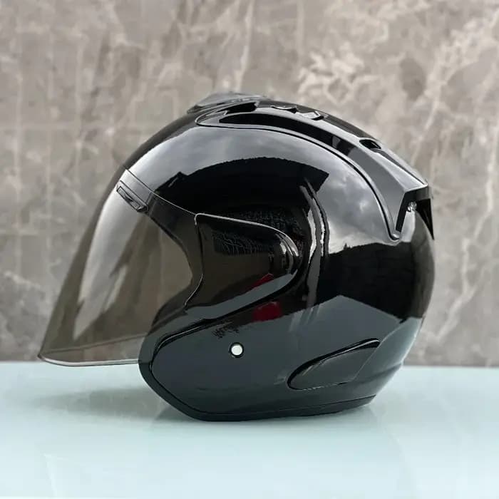 3/4 casque ouvert Ram5 noir brillant