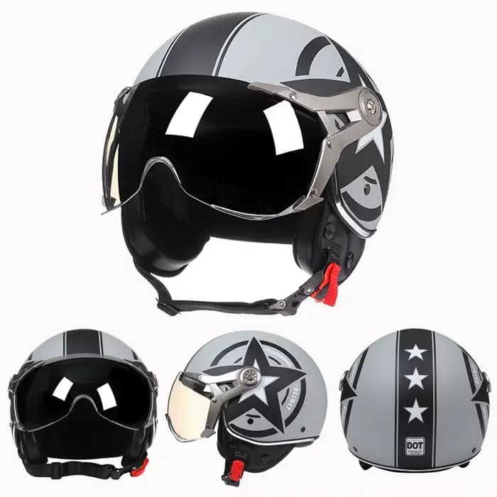 Casque de Moto Jet Vintage