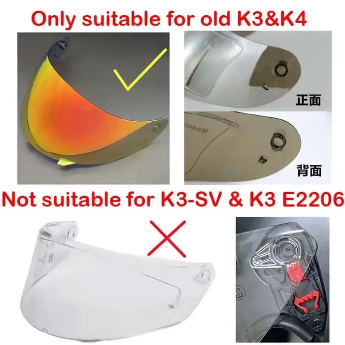 Visière de casque pour AGV K3 K4 Casco Moto accessoires K3 bouclier Protection Uv K4 lentille