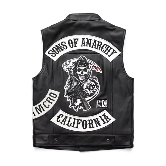 Hommes Moto printemps vestes SOA Punk noir