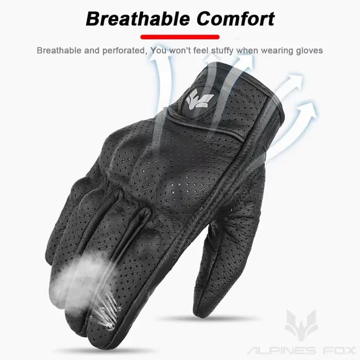 Gants de moto en cuir Vintage pour hommes