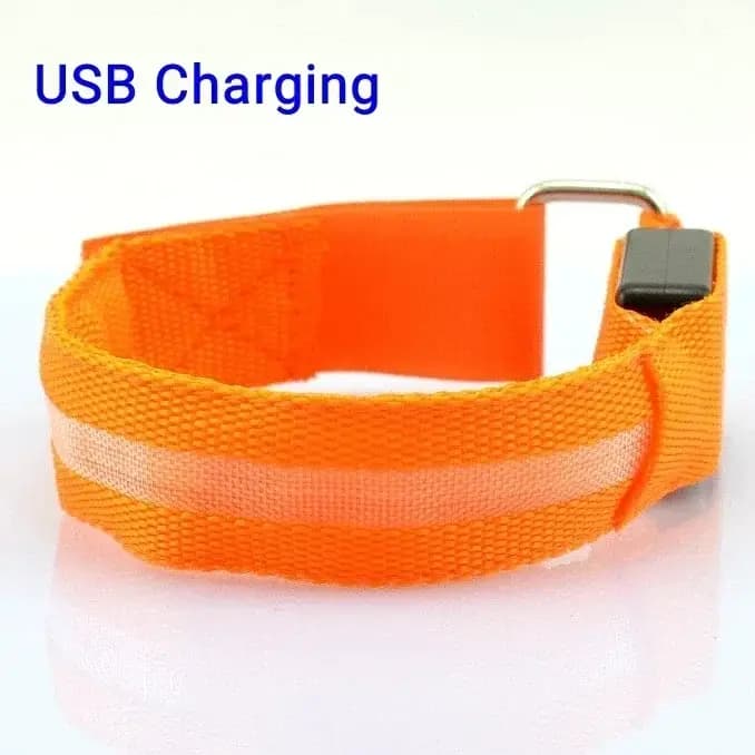 Brassard de course de nuit lumière LED Sports de plein air USB Rechargeable ceinture de sécurité bras jambe