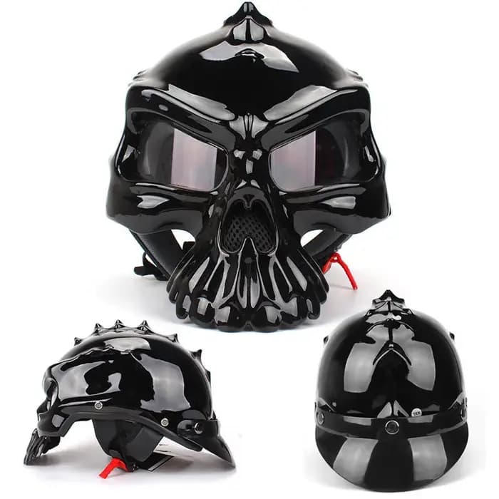 Casque de moto rétro crâne