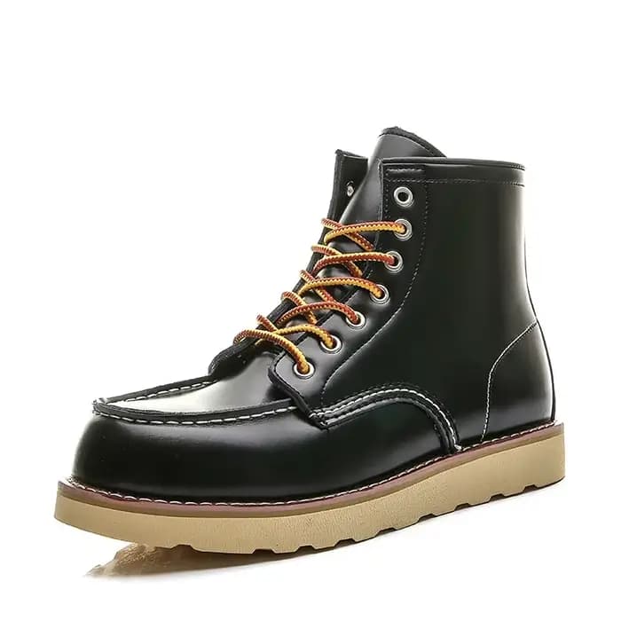Bottes de moto en cuir véritable pour hommes